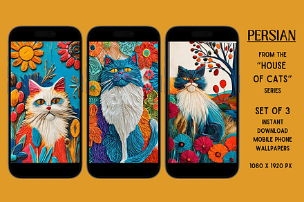 Mobile Phone Wallpaper (Persian), a Wallpaper Graphic by Shisa Images