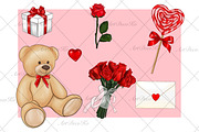 Valentines day clipart, an Illustration by DekoArt (Thumbnail 6 of 7)