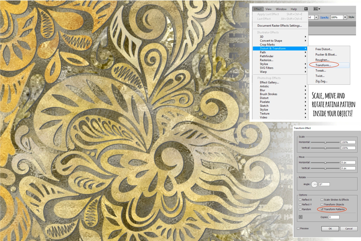 Illustrator Majestic patina swatches, a Palette Add-On by Seamless and more stuff (Photo 3 of 5)