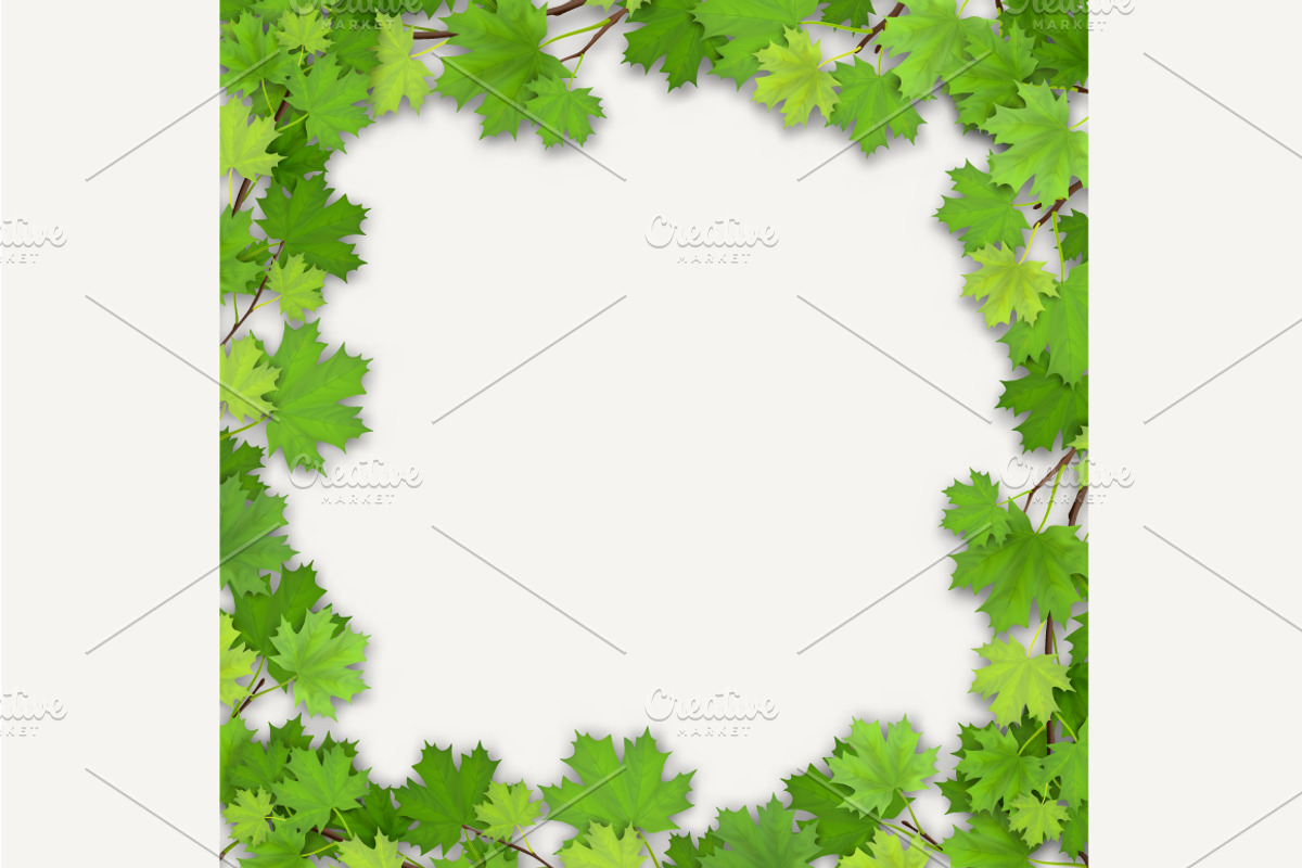 Set of maple tree leaves frames., a Decorative Illustration by belander (Photo 7 of 8)