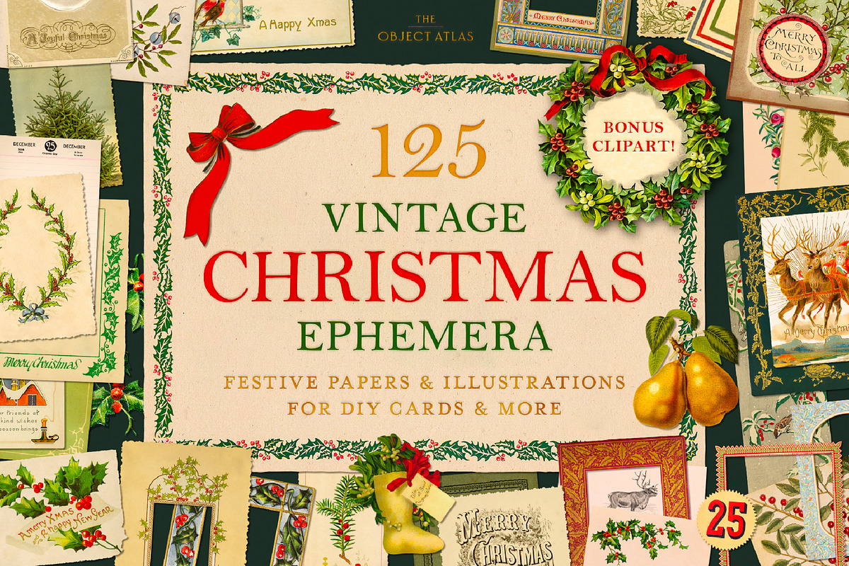 125 Vintage Christmas Ephemera, an Object Graphic by The Object Atlas (Photo 1 of 6)