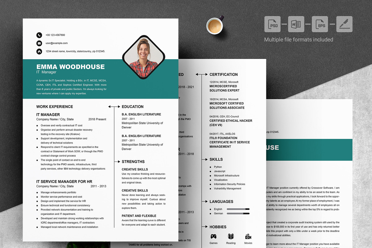 Designer Resume & Portfolio Combo, a Resume Template by ResumeInventor (Photo 5 of 7)