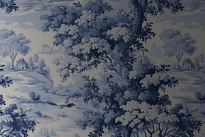 BLUE FRENCH TOILE Seamless Pattern