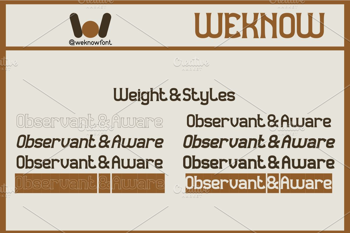 Observant and Aware font, a Sans Serif Font by weknow (Photo 7 of 8)