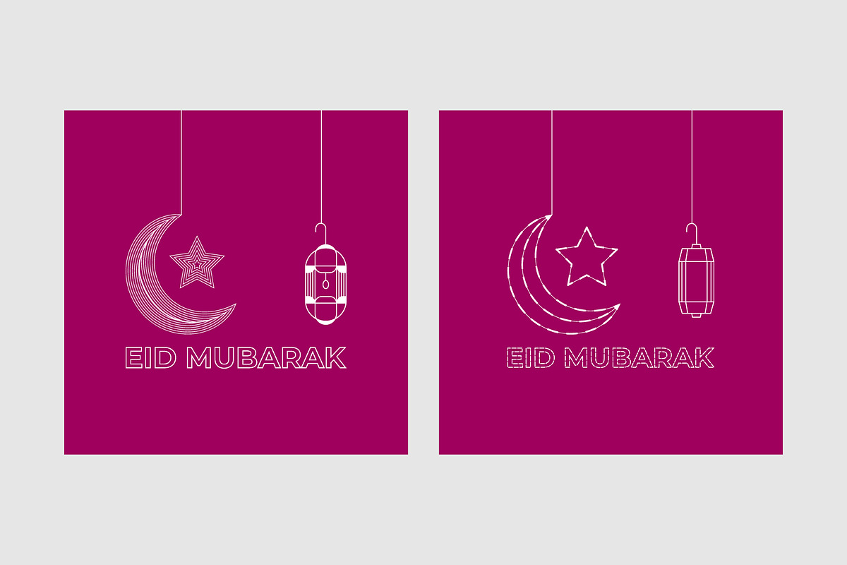 Eid Mubarak Greeting Card, a Decorative Illustration by Lakhan1998 (Photo 3 of 6)