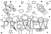 10 cute Astronaut illustrations, a Decorative Illustration by Somjai King (Thumbnail 5 of 11)