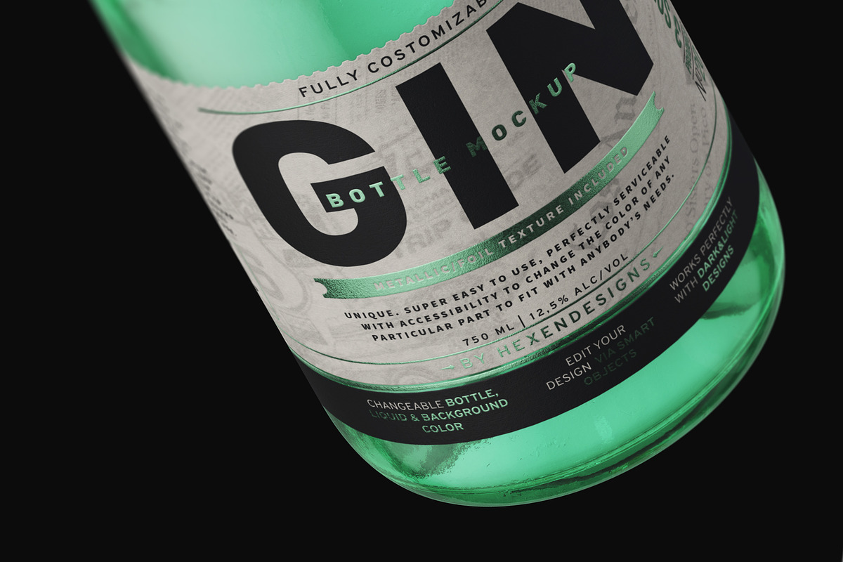 Gin Bottle Mockup, a Product Mockup by HexenDesigns (Photo 13 of 13)