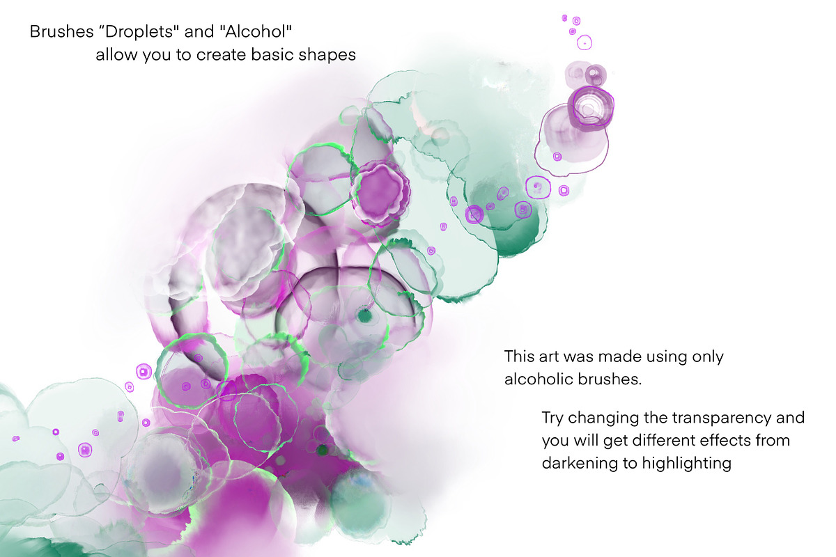 Galaxy Alcohol Ink Brushset, a Brush Add-On by Letter Elfa Studio (Photo 4 of 11)