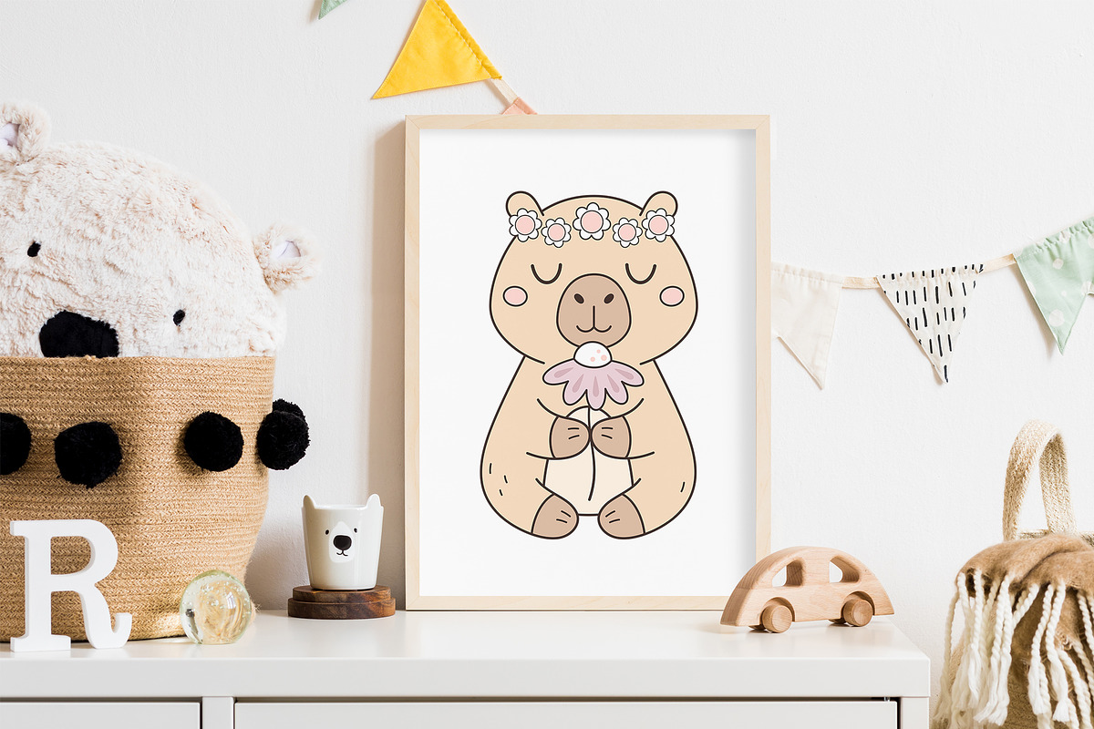 Capybara Clipart - Spring & Summer, a Seasonal Illustration by JulzaArt (Photo 4 of 8)