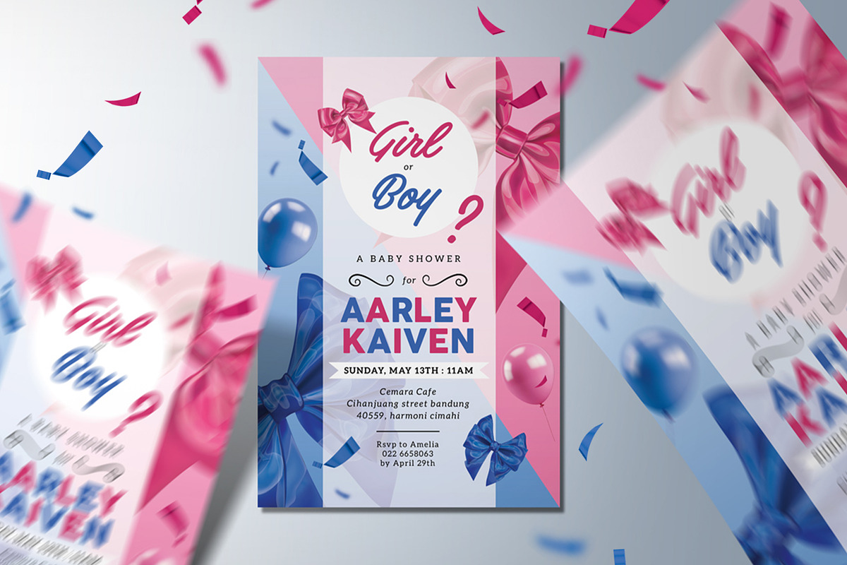 Gender Reveal Party Invitation, an Invitation Template by Aarley Kaiven (Photo 1 of 3)