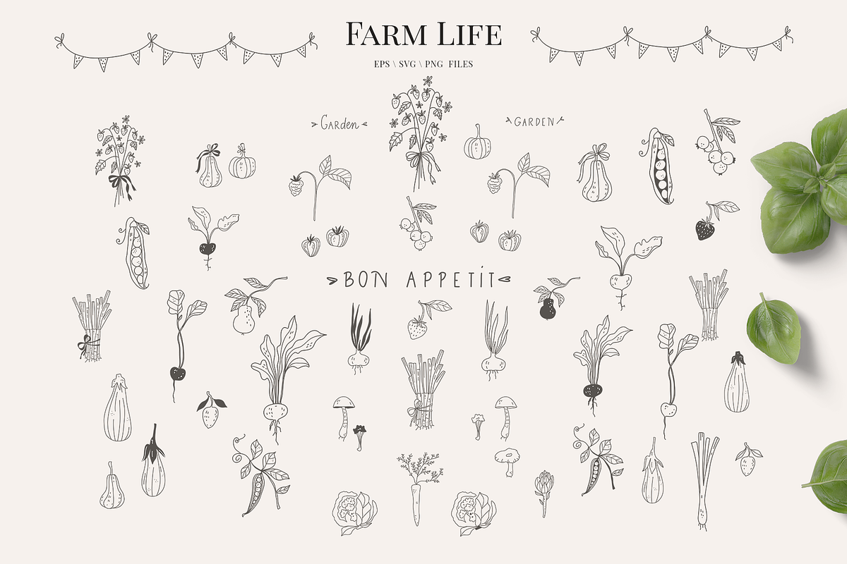 Farm Life Nostalgic line doodle icon, a Decorative Illustration by Summer Nightingale Art (Photo 7 of 20)