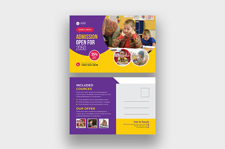 School admission postcard, a Card Template by Shahjahangdb1