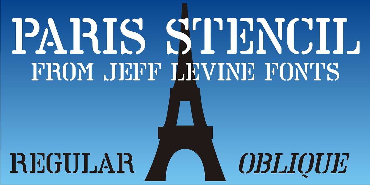 Paris Stencil JNL, a Slab Serif Font by Jeff Levine Fonts