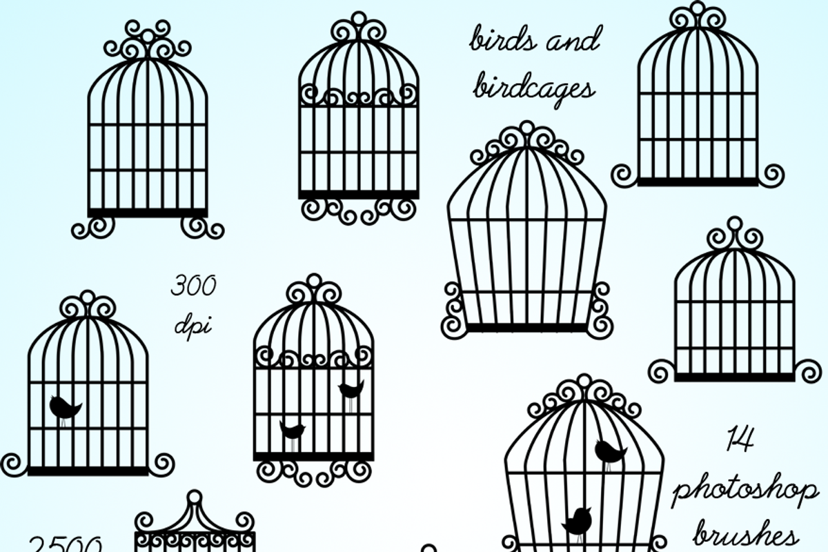 Birdcages Photoshop Brushes preview 4