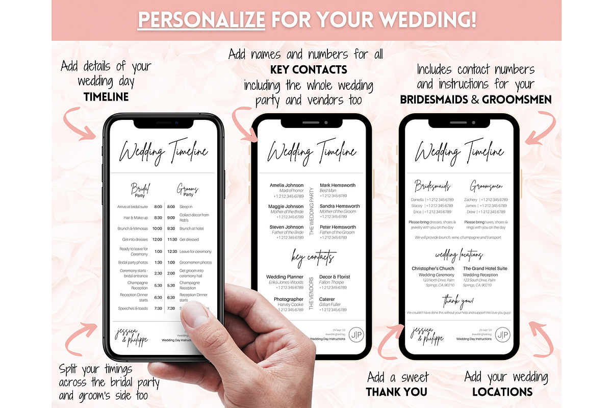 Mobile Wedding Timeline Template, a Stationery Template by Templatables (Photo 5 of 9)