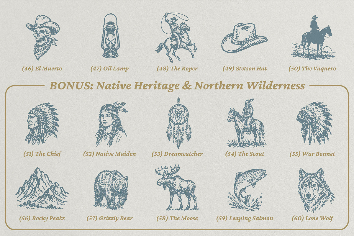 Wild South: 60 Frontier Vectors, an Object Illustration by lettett (Photo 6 of 8)