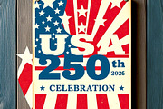 USA 250th Celebration Poster, a Decorative Illustration by Sharon Schwalbe (Thumbnail 3 of 5)