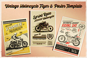 Vintage Motorcycle Flyer & Poster, a Flyer Template by The Design For Co. (Thumbnail 1 of 4)