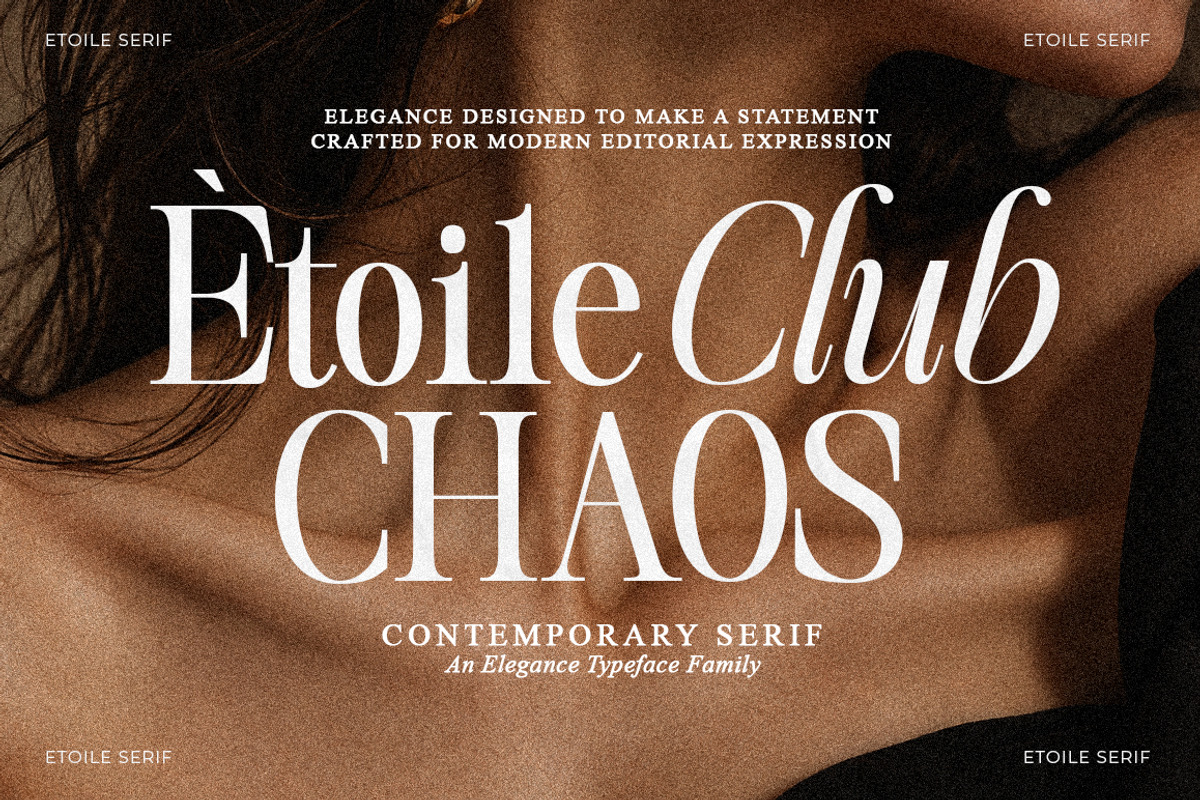 Etoile Club Chaos | 16 Font, a Serif Font by Natural Ink Studio (Photo 1 of 15)