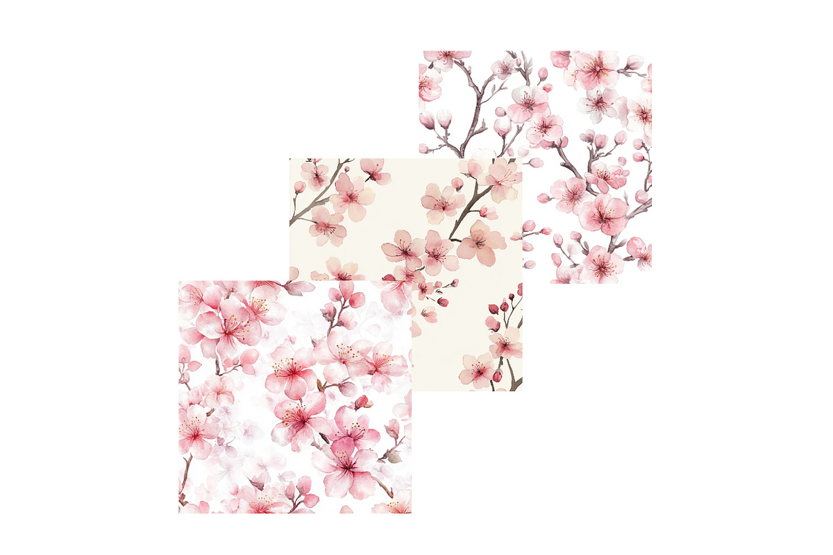 Cherry Garden Seamless Patterns, a Background Graphic by Design Market (Photo 4 of 4)