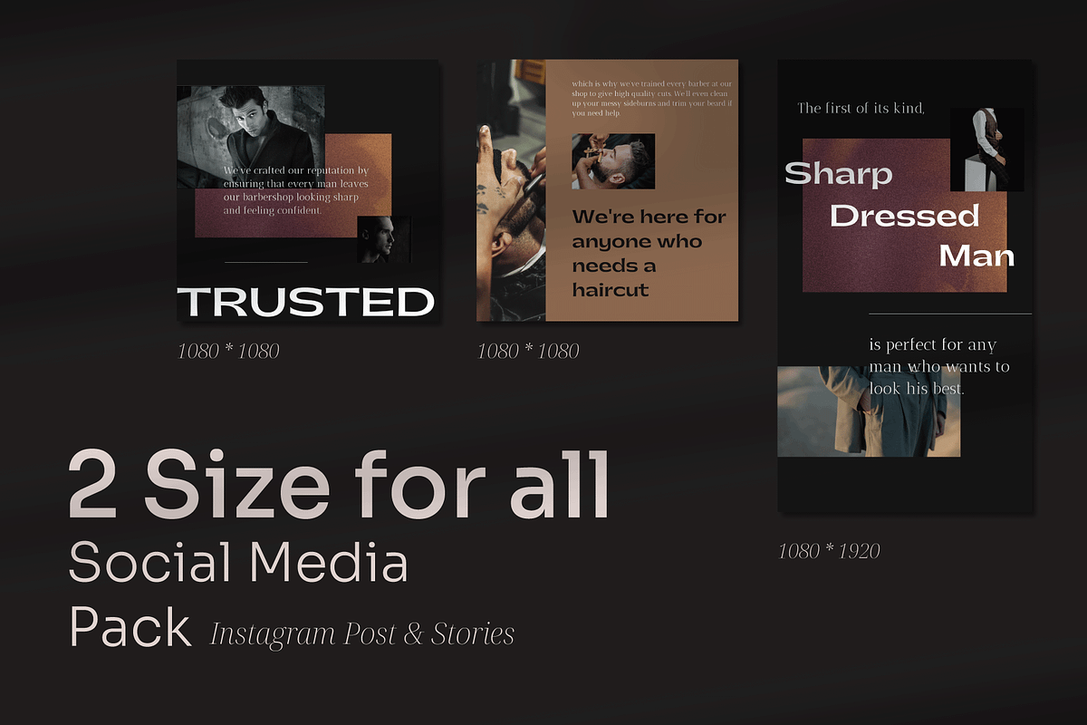 Barbershop - Social Media Pack, a Social Media Template by Nusa Space (Photo 4 of 7)