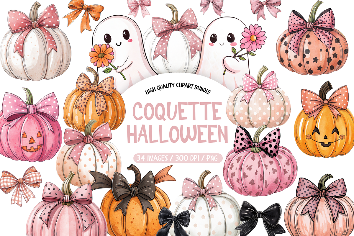 Coquette Halloween Clipart, an Illustration by TatiMockup (Photo 1 of 5)