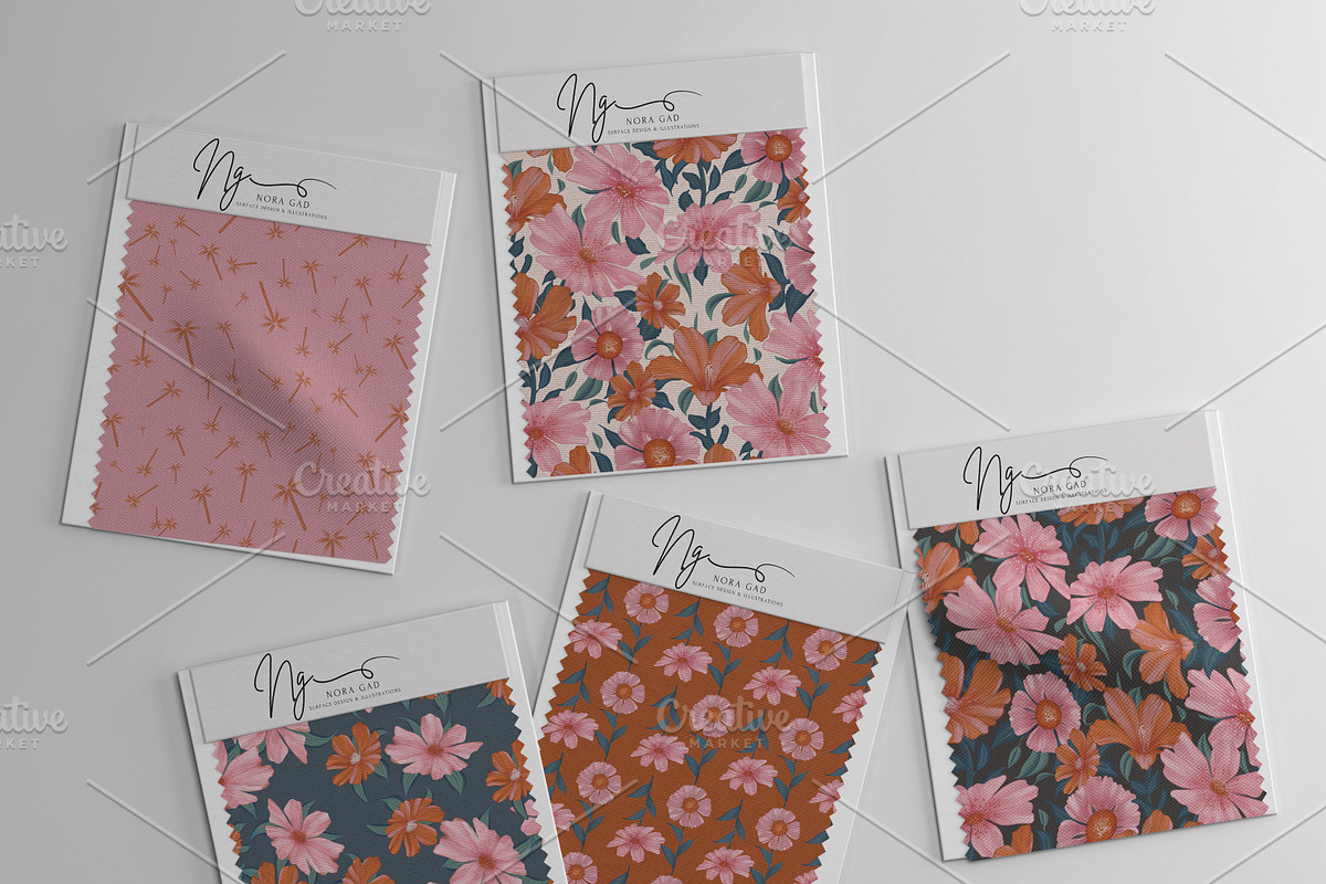 Desert Rose Botanicals Collection, a Pattern Graphic by Nora Gad (Photo 8 of 19)