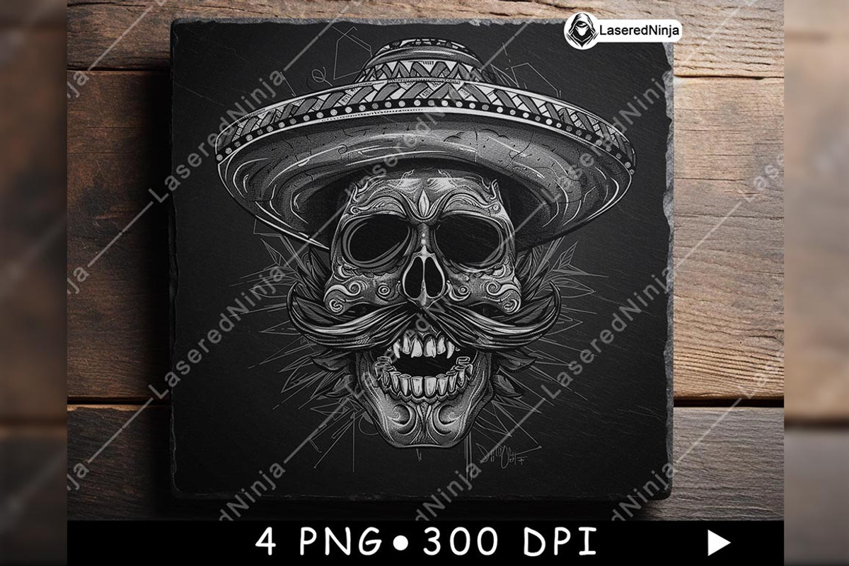 Skull Sombrero Hat Mustache Gothic, a Background Graphic by LaseredNinja (Photo 3 of 7)