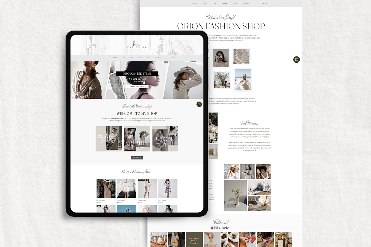 Wix Website Online Clothing Store, a Wix Template by Kromatic Design Studio (Photo 2 of 10)