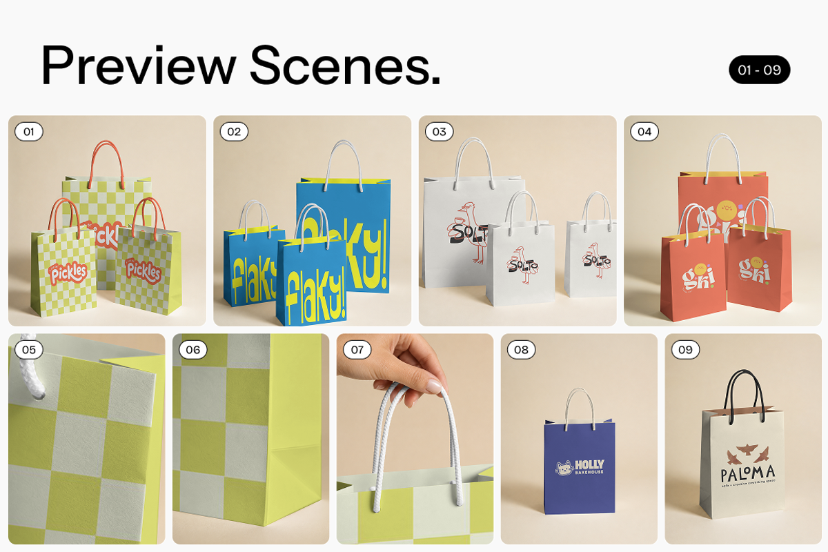 Paper Bag Mockup Bundle, a Packaging Mockup by mockeyai (Photo 2 of 11)