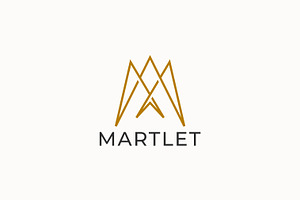 Bird Martlet Letter M Logo Geometric, a Branding & Logo Template by Signatoro