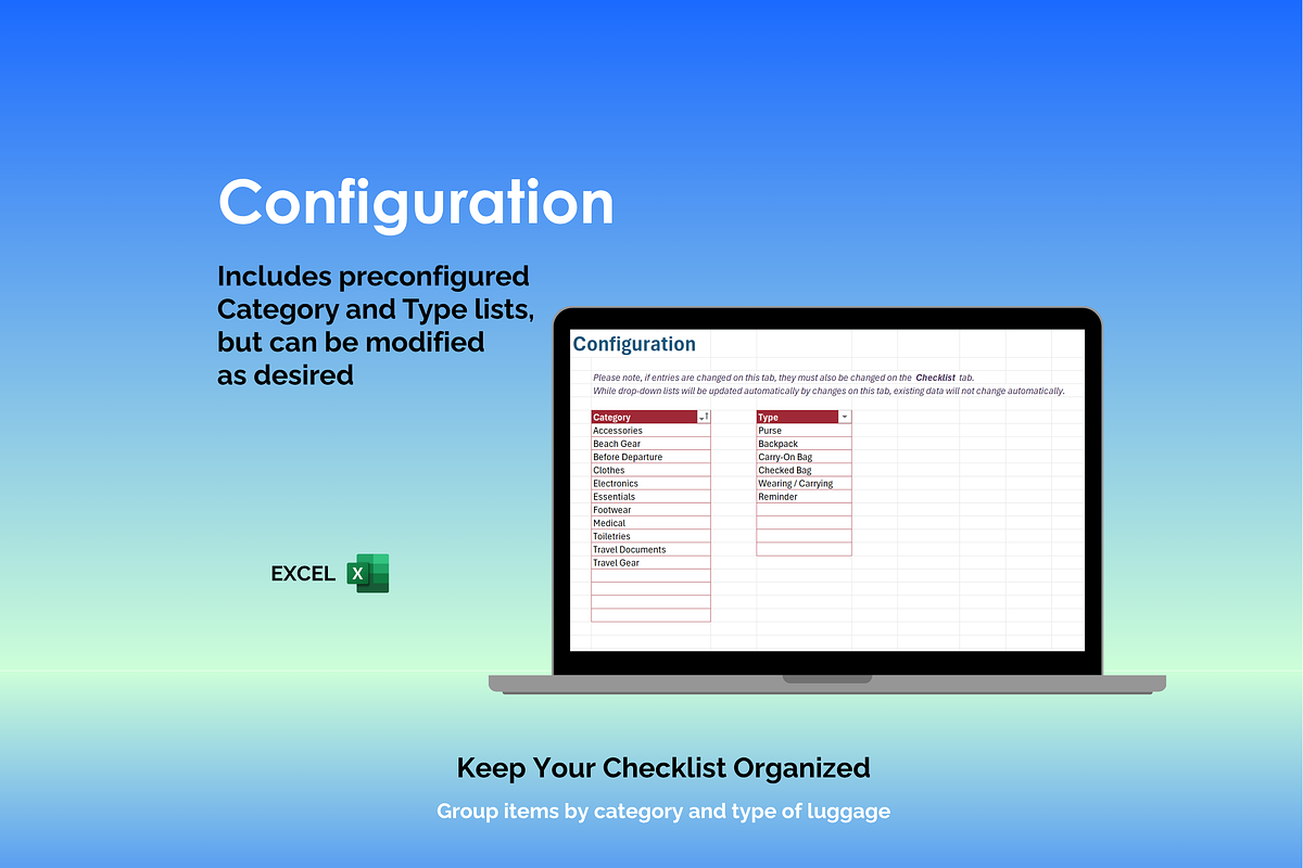 Beach Vacation Checklist - Excel preview 3