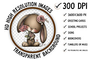 Whimsical Valentine Bunny Clipart, an Illustration by Craft Nest (Thumbnail 3 of 10)