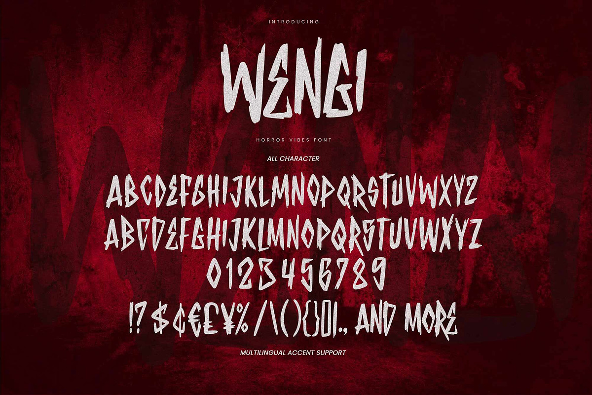Wengi – Horror Vibes Font, a Handwritten Font by Gassstype (Photo 6 of 8)