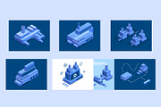 isometric buildings vector set, an Object Illustration by foxndeer (Thumbnail 2 of 4)