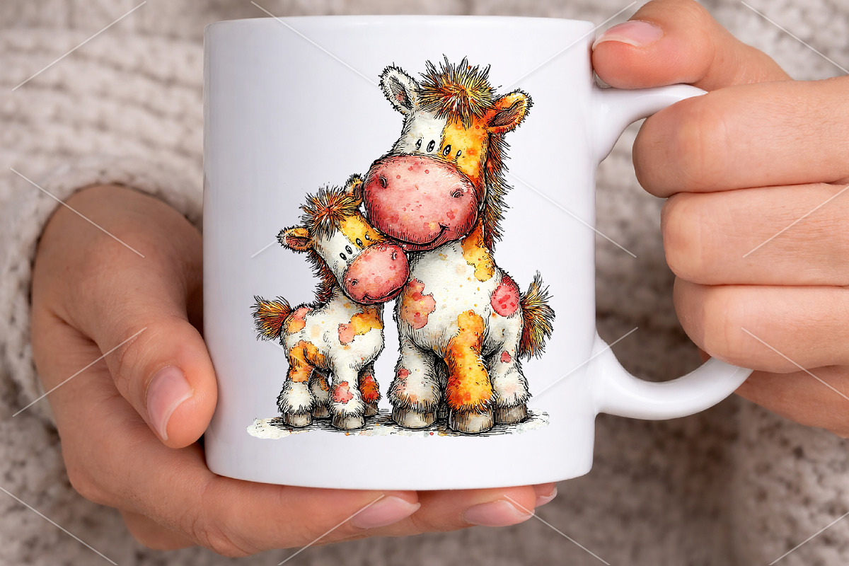 Whimsical Mother's Day Horse Clipart, an Illustration by Canvas Craft (Photo 5 of 7)