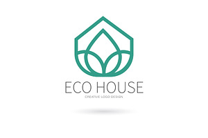 Eco house logo, a Branding & Logo Template by Logocreative