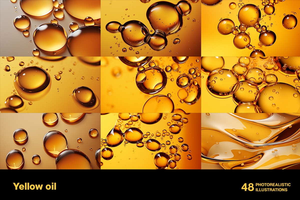 Yellow oil. 48 images, a Healthcare Illustration by Handmadefont (Photo 5 of 12)