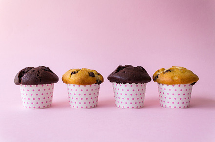 Cupcakes photo with pink background