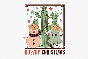 Retro Howdy Christmas Sublimation