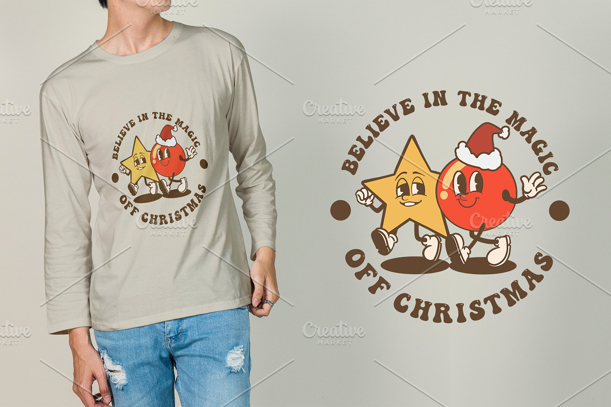 Christmas Star Mix Vintage Cartoon, an Illustration by vectstudio (Photo 2 of 5)
