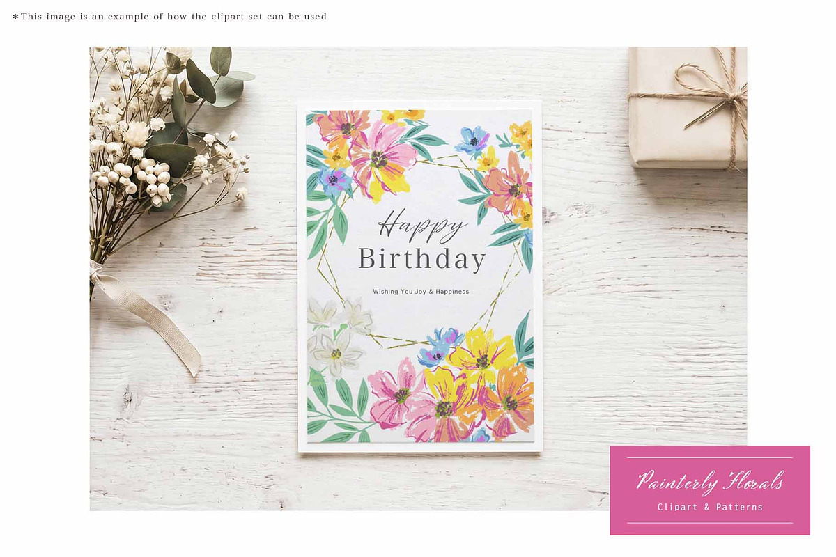 painterly florals clipart & patterns, an Object Graphic by Sawango Designs (Photo 5 of 6)