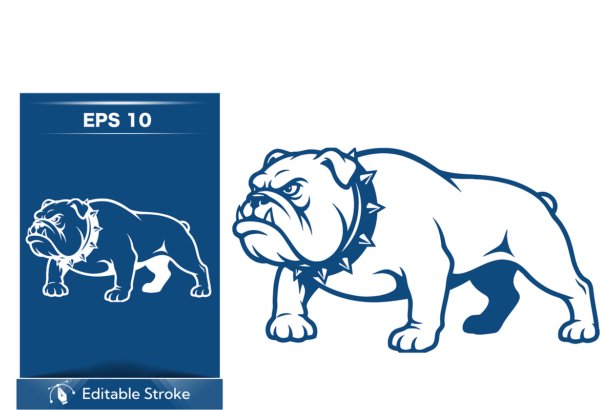 Fierce Bulldog Mascot Vector, an Object Illustration by CarWrap design (Photo 1 of 4)