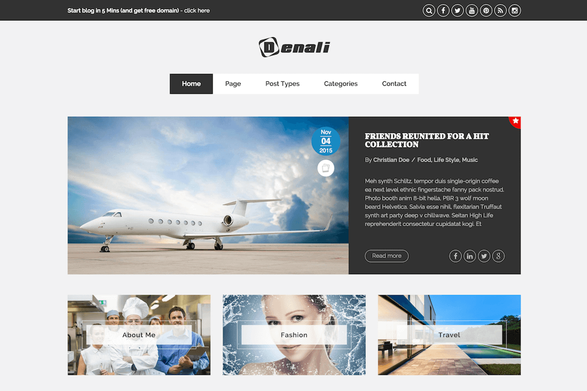 Denali - Professional Blogging Theme, a WordPress Template by CIAOThemes (Photo 4 of 4)