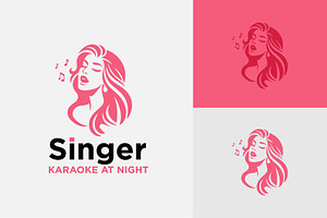 Woman with note music logo, a Branding & Logo Template by funpixel
