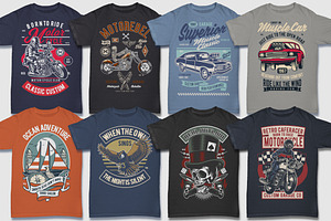 100 Retro Tshirt Designs Bundle