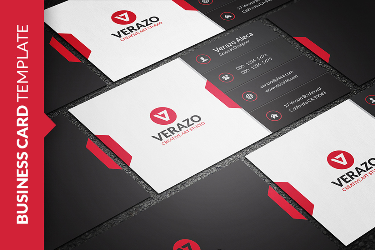 Stylish Corporate Business Card, a Business Card Template by Verazo (Photo 3 of 3)