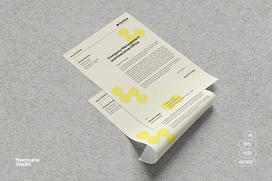 Yellow Minimal Letterhead, a Stationery Template by Neermana