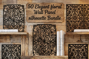 50 Elegant Floral Wall Panel, a Decorative Illustration by Amazin_art