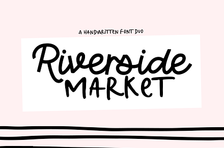 Riverside Market | Script Font Duo, a Script Font by KA Designs
